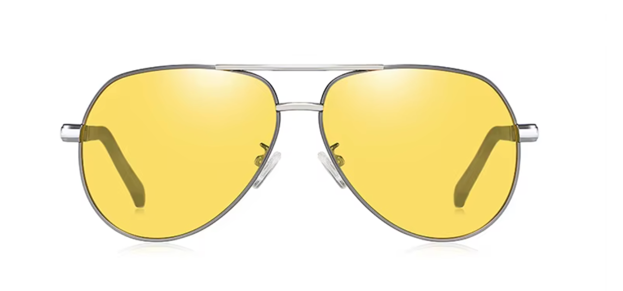 Aviator Polarized Fashion Men Light Frame Driver Sunglasses