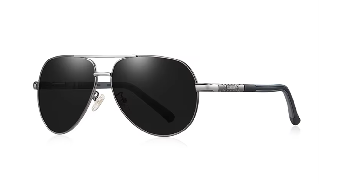Aviator Polarized Fashion Men Light Frame Driver Sunglasses
