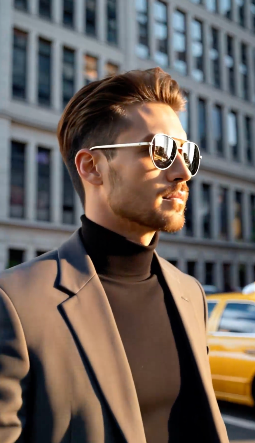 Aviator Polarized Fashion Men Light Frame Driver Sunglasses