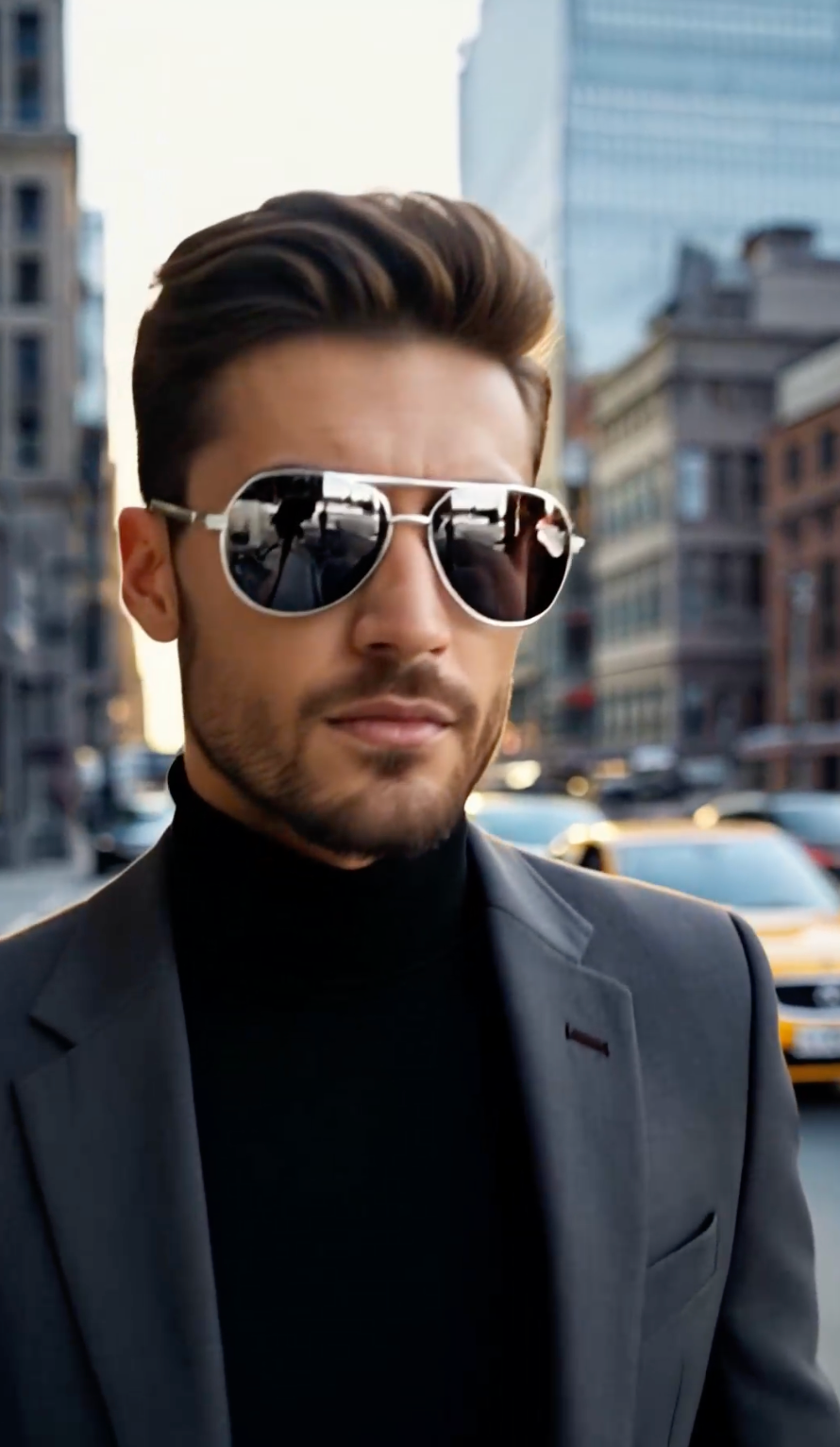 Aviator Polarized Fashion Men Light Frame Driver Sunglasses
