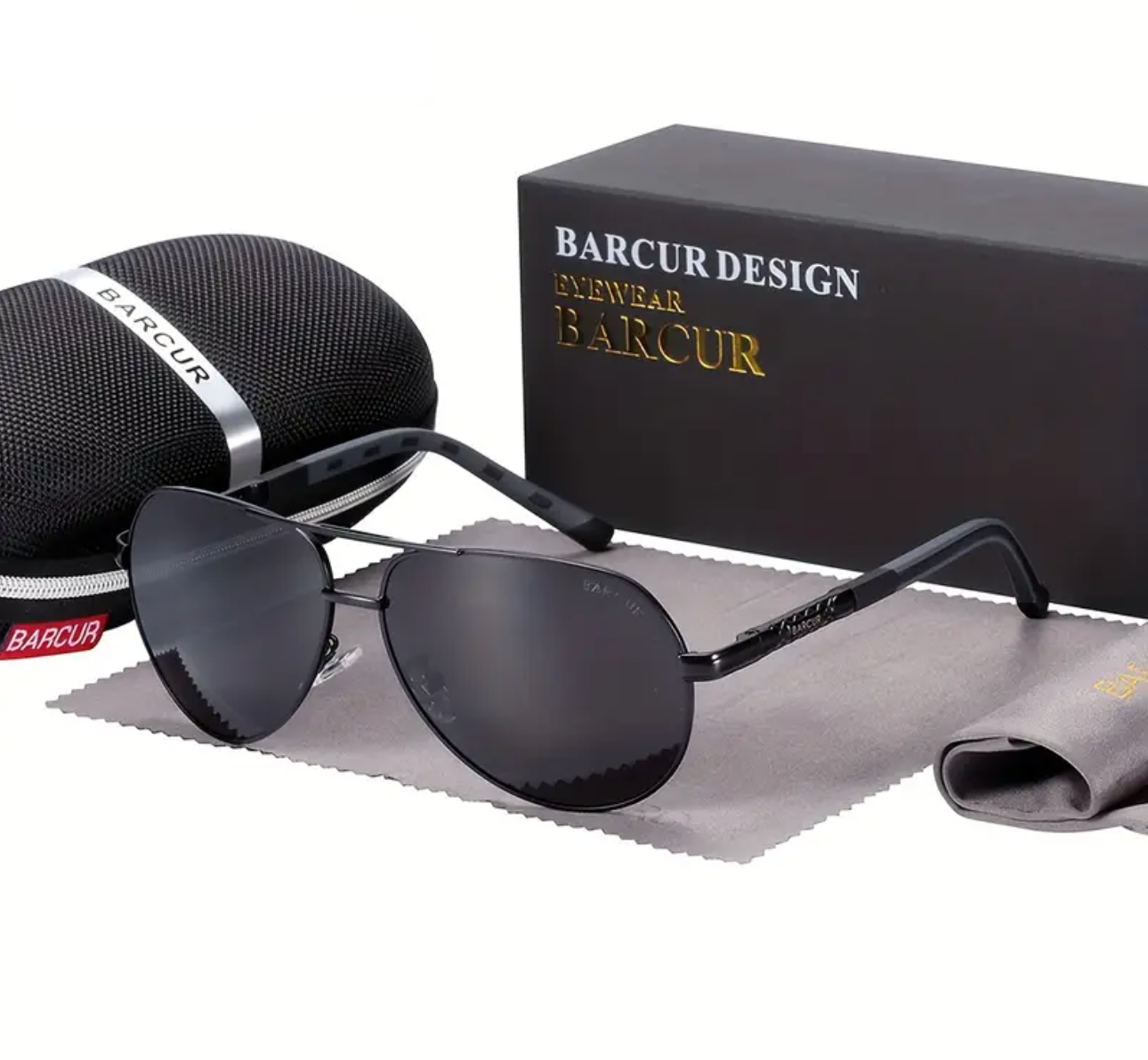 Aviator Polarized Fashion Men Light Frame Driver Sunglasses