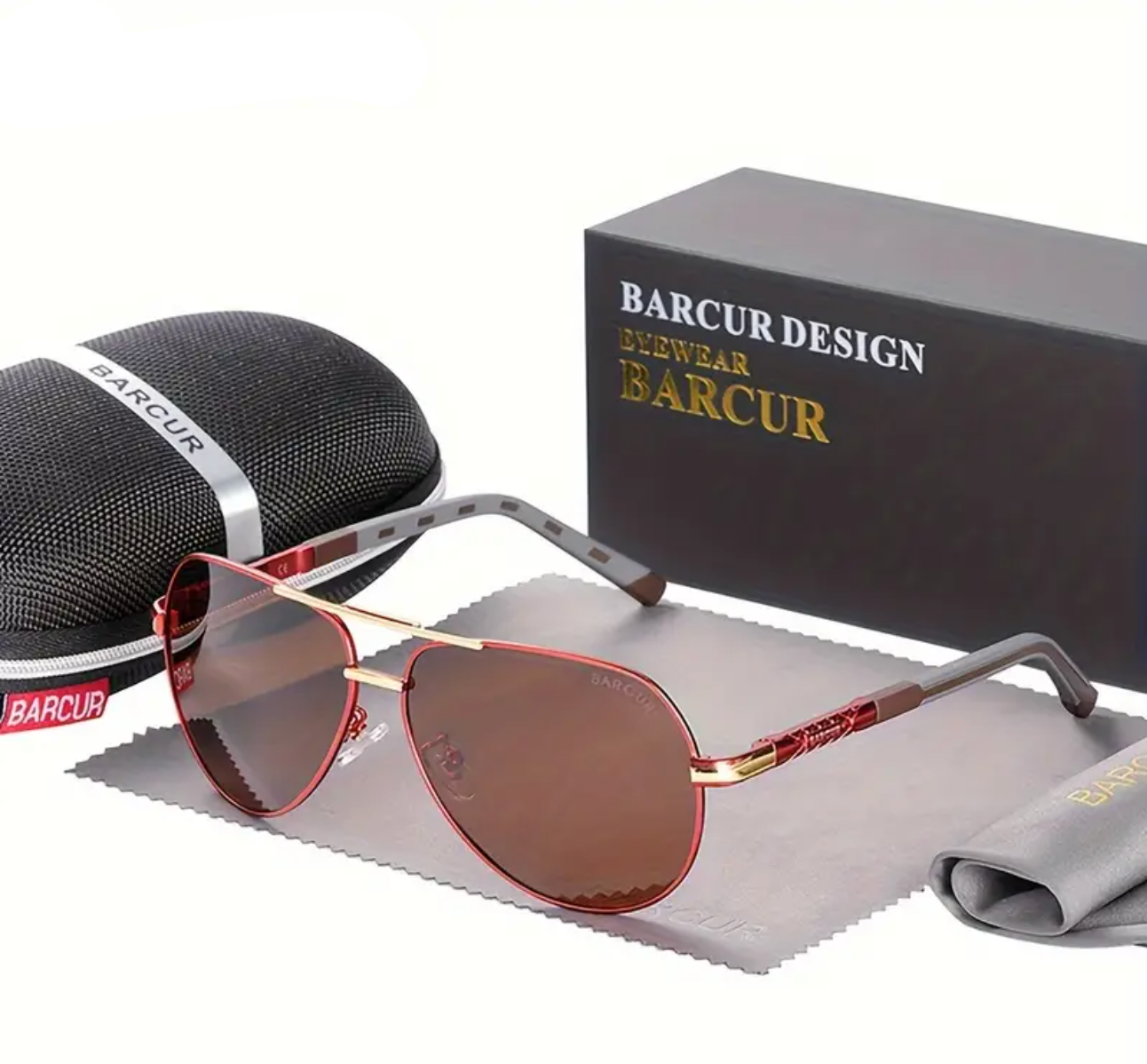 Aviator Polarized Fashion Men Light Frame Driver Sunglasses