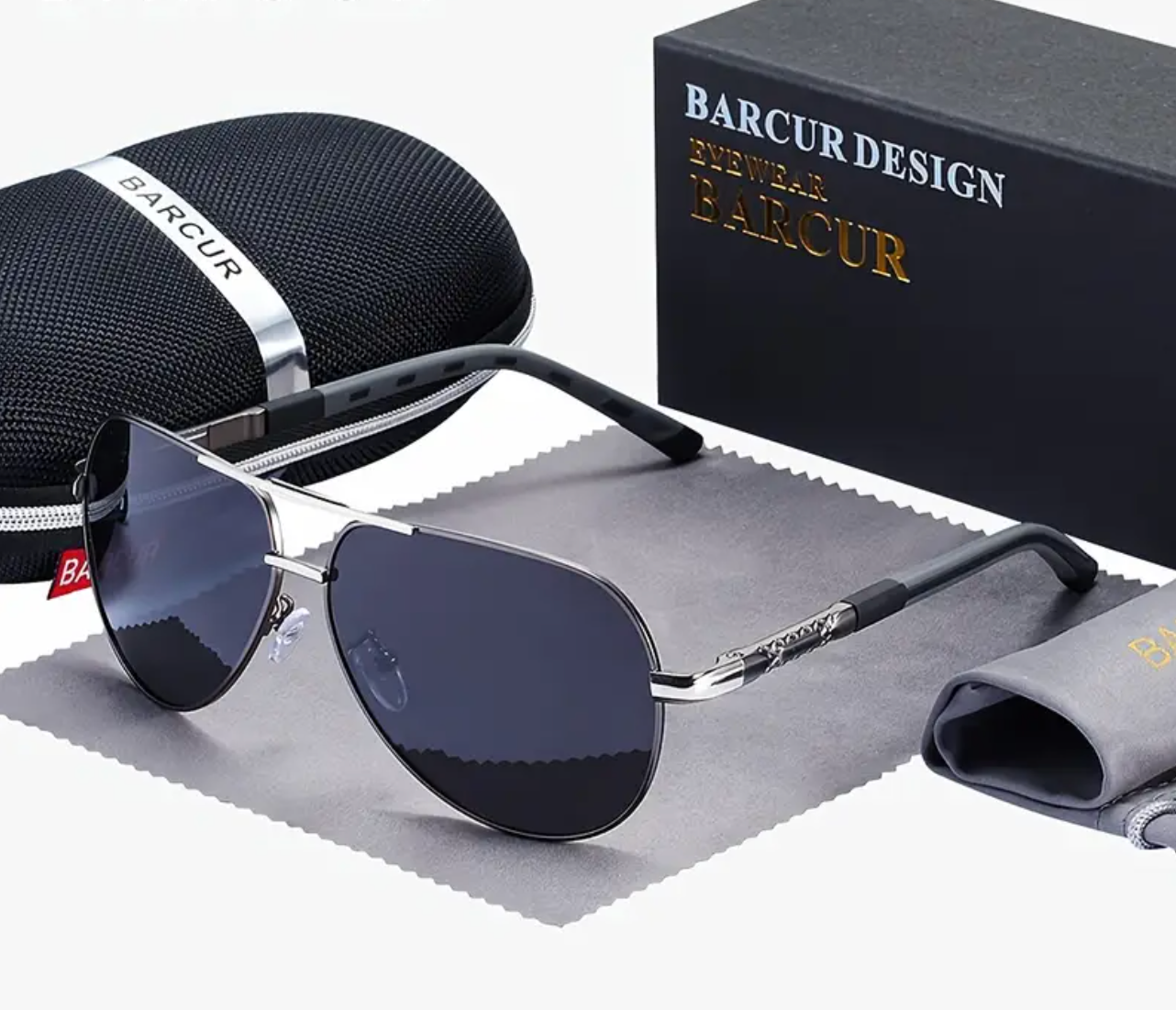 Aviator Polarized Fashion Men Light Frame Driver Sunglasses