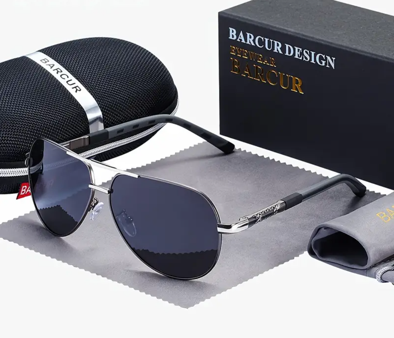 Aviator Polarized Fashion Men Light Frame Driver Sunglasses