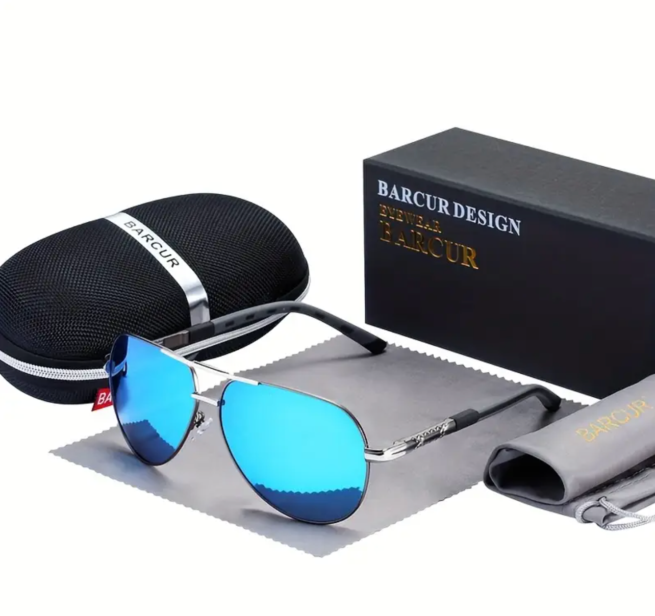 Aviator Polarized Fashion Men Light Frame Driver Sunglasses