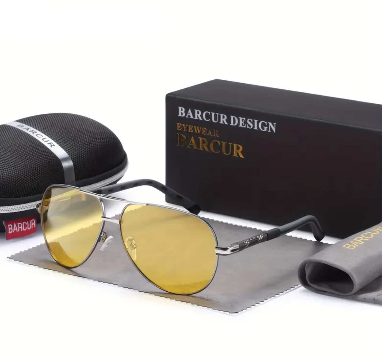 Aviator Polarized Fashion Men Light Frame Driver Sunglasses