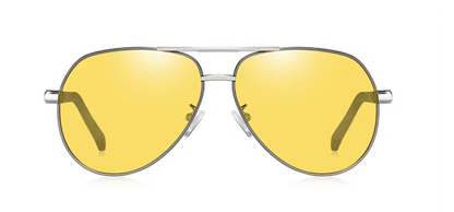 Aviator Polarized Fashion Men Light Frame Driver Sunglasses