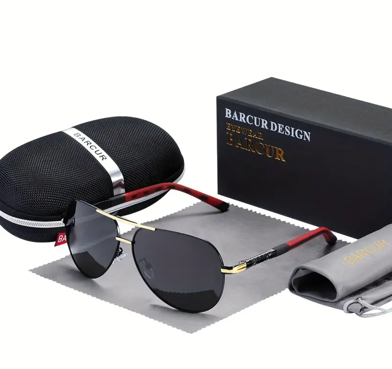 Aviator Polarized Fashion Men Light Frame Driver Sunglasses